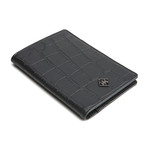 Alligator Patterned Calf Skin Travel Wallet (Black)