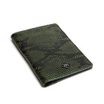 Python Patterned Calf Skin Travel Wallet (Grey)