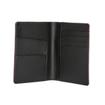 Alligator Patterned Calf Skin Travel Wallet (Black)