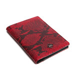 Python Patterned Calf Skin Travel Wallet (Grey)