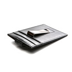 Alligator Patterned Calf Skin Card Money Clip (Black)