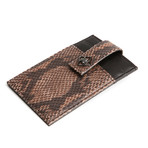 Python Patterned Calf Skin Card Money Clip (Red)