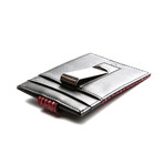 Python Patterned Calf Skin Card Money Clip (Red)