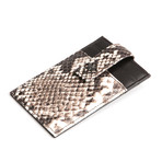 Python Patterned Calf Skin Card Money Clip (Red)