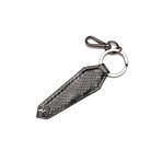 Python Patterned Calf Skin Shield Key Ring (Grey)