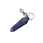 Python Patterned Calf Skin Shield Key Ring (Natural)