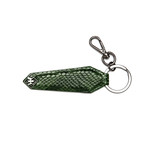 Python Patterned Calf Skin Shield Key Ring (Natural)