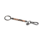 Python Patterned Calf Skin String Key Ring (Red)