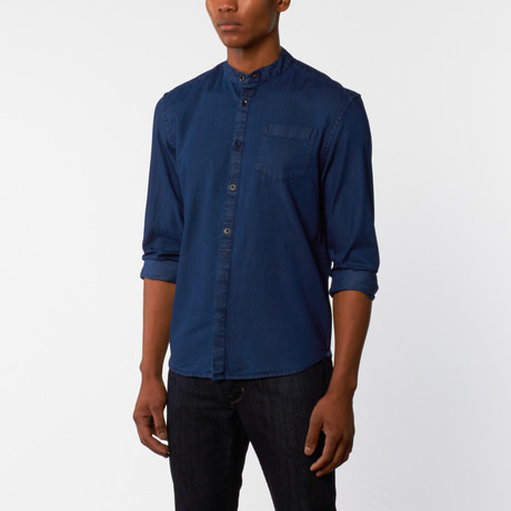 Dickens Button-Up // Navy (S)