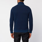 Japanese Indigo Shawl Collar Knit // Indigo (S)