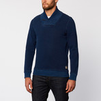 Japanese Indigo Shawl Collar Knit // Indigo (S)