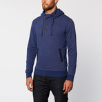 Light Weight Fleece Johnny Hoodie // Navy (L)