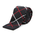 Knit Tie + Tie Bar // Black + Red + White