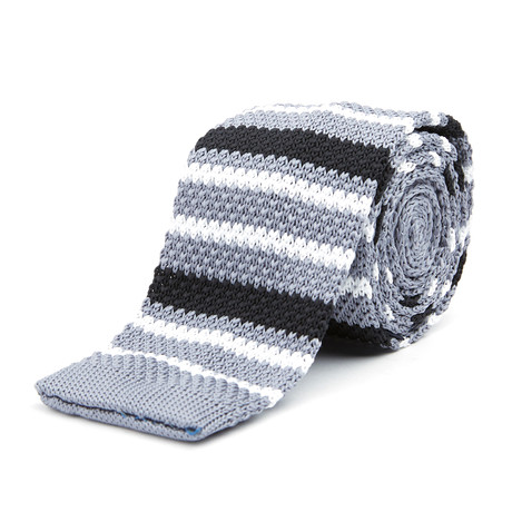 Knit Tie + Tie Bar // Charcoal