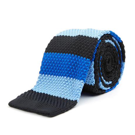 Knit Tie + Tie Bar // Royal + Black