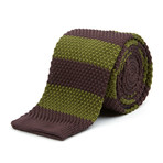 Knit Tie + Tie Bar // Olive + Brown