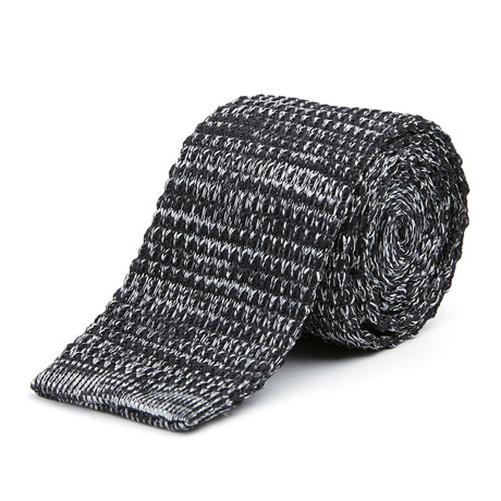 Knit Tie + Tie Bar // Black + Charcoal