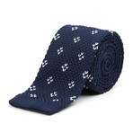 Knit Tie + Tie Bar // Navy + White