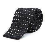 Knit Tie + Tie Bar // Black + White