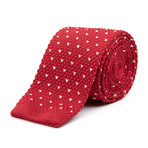 Knit Tie + Tie Bar // Red + White