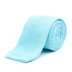 Knit Tie + Tie Bar // Aqua