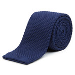 Knit Tie + Tie Bar // Solid Navy