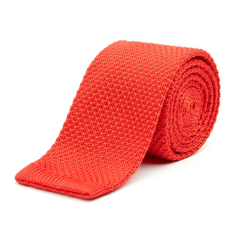Knit Tie + Tie Bar // Red