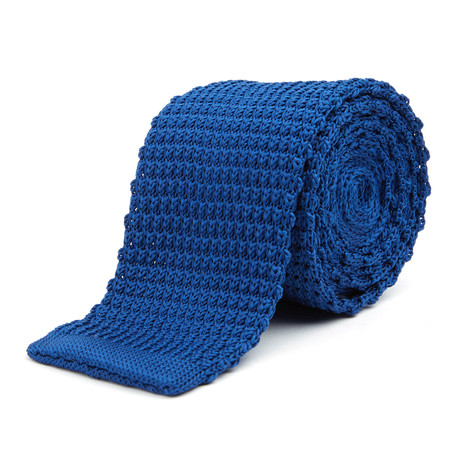 Knit Tie + Tie Bar  // Blue