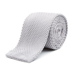 Knit Tie + Tie Bar // Light Gray