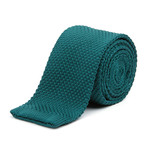 Knit Tie + Tie Bar // Green