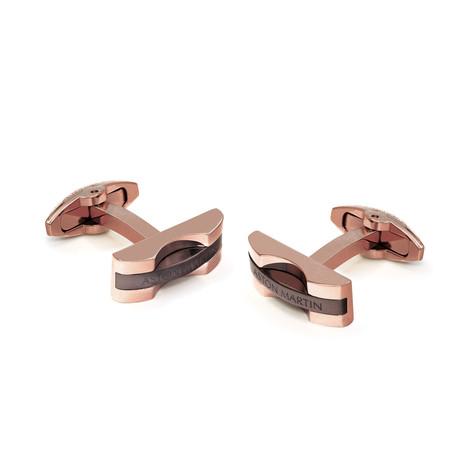 Cufflinks // Rose Gold + Brown