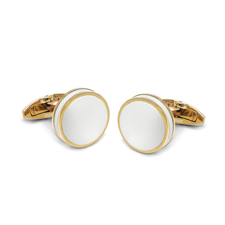 Cufflinks // Gold + Royal White