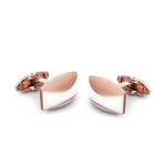 Cufflinks // Rose Gold + White