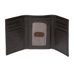 Haines & Bonner // Crosshatch Leather Tri-fold Wallet // Brown