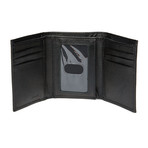 Haines & Bonner // Crosshatch Leather Tri-fold Wallet // Black