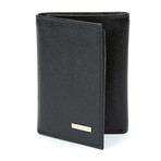 Haines & Bonner // Crosshatch Leather Tri-fold Wallet // Black
