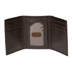 Haines & Bonner // Pebble Grain Leather Tri-fold Wallet // Brown