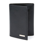 Haines & Bonner // Pebble Grain Leather Tri-fold Wallet // Black