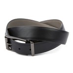XMI // Reversible Matte Buckle Leather Belt // Black (Waist 32)