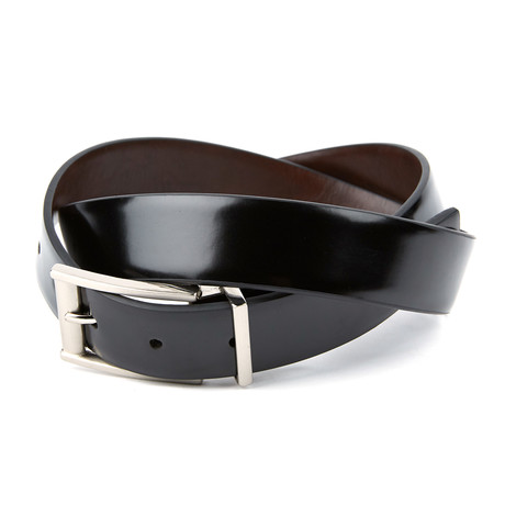 XMI // Reversible Square Buckle Leather Belt // Black (Waist 32)
