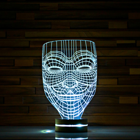 Anonymous Mask // 3D LED Lamp