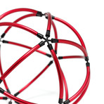 Icosahedron // Quarter Circle Pipe // Black Static Joints (Red)