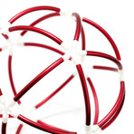 Icosahedron // Quarter Circle Pipe // White Flexible Joints (Red)