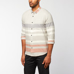 Tony Print Woven Long-Sleeve Shirt // Heather Grey Stripe (2XL)