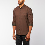 Wayne Woven Long-Sleeve Shirt // Charcoal Geoprint (XL)