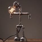 Little Man Lamp + Edison Bulb (Straight Bulb + Swirl Pattern)