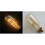 Sitting Man Lamp + Edison Bulb (Straight Bulb + Swirl Pattern)