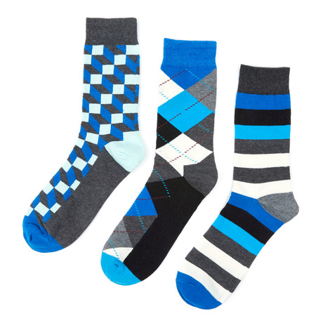 Strikingly Blue Classic Collection Sock Box // Pack of 3