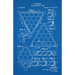 Billiard Ball Rack B // Blue Grid (11"L x 17"W)