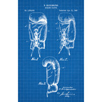 Boxing Glove // Blue Grid (11"L x 17"W)